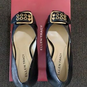 Buckle black high heels